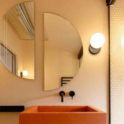 Set Of 2 Luna??? Half-Moon Frameless Modern Round Mirrors - Large, Xl - thumbnail 2
