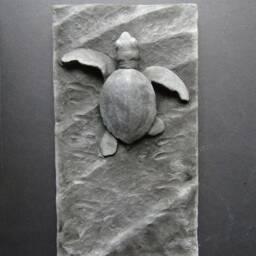 Sea Turtle Hatchling Concrete Art Tile Wall Sculpture - thumbnail 3