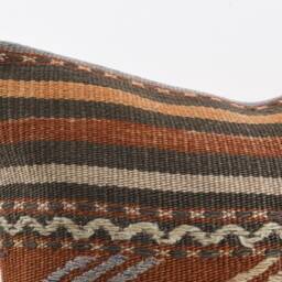 Vintage Turkish Kilim Pillow Cover Handwoven Wool Throw - 16x16 - thumbnail 3