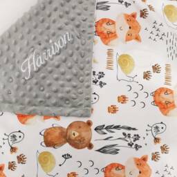 Personalized Baby Blanket Animal Boy Name Shower Gift Double Minky Newborn Christmas For Kids - thumbnail 3