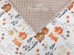 Personalized Baby Blanket Animal Boy Name Shower Gift Double Minky Newborn Christmas For Kids - thumbnail 1