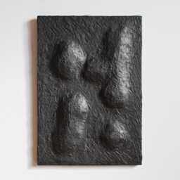 Wabi Sabi Wall Art, Black Modern Abstract Painting, Dark Japandi Decor, Brutalist Loft Interior, Organic Minimalism, Irregular Textured Art - thumbnail 1