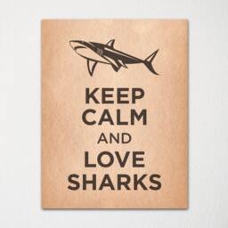 Keep Calm & Love Sharks - Fine Art Print Choice Of Color Purchase 3 Receive 1 Free Custom Prints Available - thumbnail 3