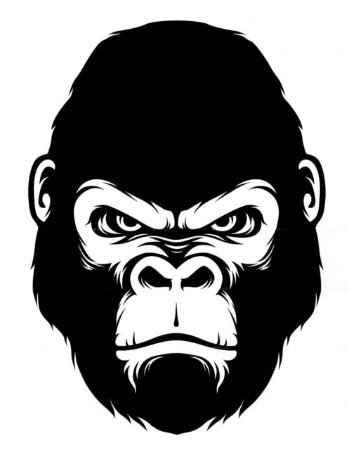 Gorilla Head Decal Car Bonnet Side Sticker Wall Art Vinyl Graphic Window Door Body Panel Van Sign Motorhome Camper Campervan Fun