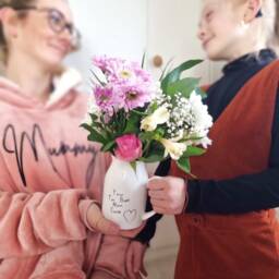 Personalised Hand Drawn Message Vase, Mothers Day Gifts, Gift For Mum, Mom, Ceramic Vase - thumbnail 3