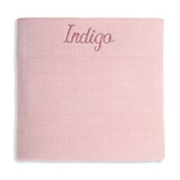 Personalised Cotton Knit Baby Blanket Blush - thumbnail 3