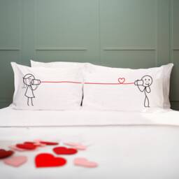 His & Hers Pillowcases Say I Love You Too, Matching Couple Gift Anniversary Valentine Wedding, Boldloft - thumbnail 1