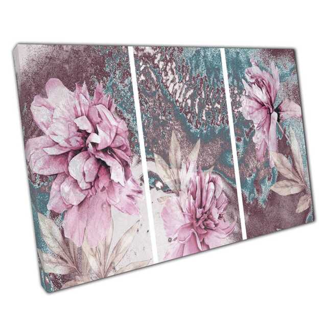 Elegant Pink Floral Abstract Canvas Modern Artwork For Home & Office Walls - image 1
