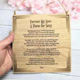 Custom Poem & Message Sign - Oak Veneer Mdf Personalised Wall Art Thoughtful Home & Office Decor, Eco-Friendly Design, Engraved Plaque - thumbnail 3