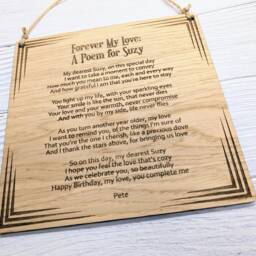 Custom Poem & Message Sign - Oak Veneer Mdf Personalised Wall Art Thoughtful Home & Office Decor, Eco-Friendly Design, Engraved Plaque - thumbnail 2