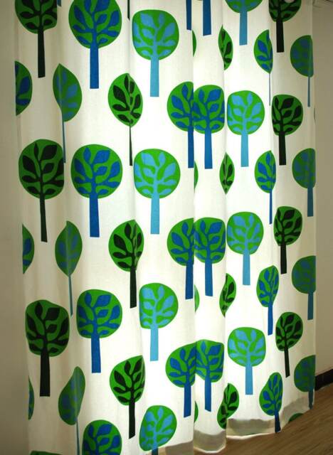 Cafe Curtain Window Valance/Window Treatment/Kitchen/Bathroom Shower Curtain/Kids Nursery/Living Room DrapeGreen Tree, Free Gift - image 1