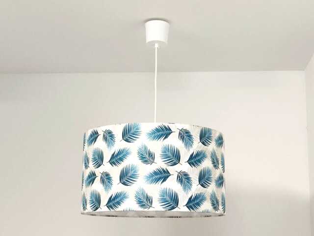 Lampshade - Pendant Light With Exotic Blue Tropical Palm Leaves Ideal Christmas Or Birthday Gift - image 1