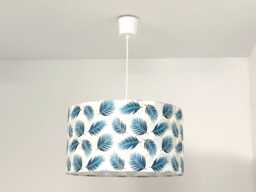 Lampshade - Pendant Light With Exotic Blue Tropical Palm Leaves Ideal Christmas Or Birthday Gift - thumbnail 1