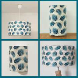 Lampshade - Pendant Light With Exotic Blue Tropical Palm Leaves Ideal Christmas Or Birthday Gift - thumbnail 4