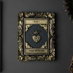 Empress Tarot Card Wall Art - Black Gold Original Gothic Home Decor - thumbnail 4