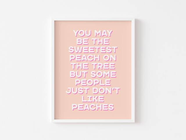 Bedroom Print - Prints Affirmation Pink Wall Art Peach Positive Motivational Quote Saying Decor - image 1