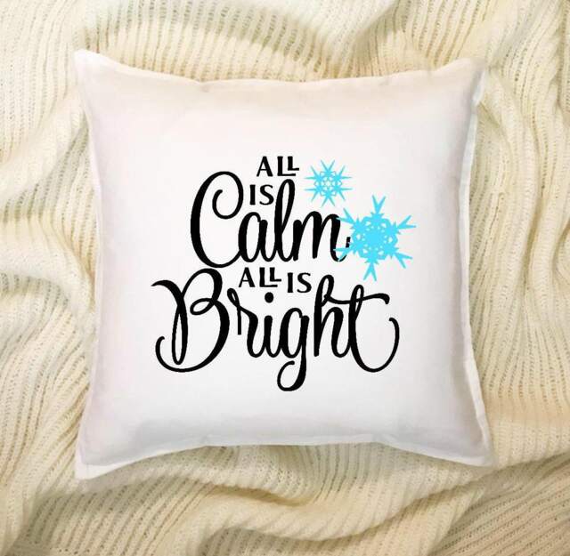 Couch Pillow, Throw Christmas Gift, Home Decor, Calm & Bright, Gifts 20, Farmhouse Pillow