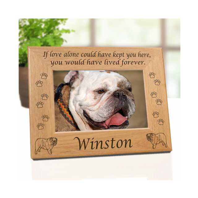 English Bulldog Dog Memorial Picture Frame, Custom Name, If Tears Poem, Thanks & Love Sayings, Lover Gift Ideas, Breed Owners - image 1