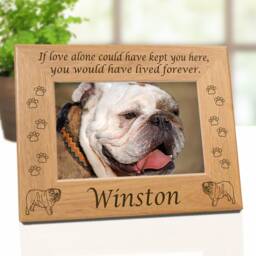 English Bulldog Dog Memorial Picture Frame, Custom Name, If Tears Poem, Thanks & Love Sayings, Lover Gift Ideas, Breed Owners - thumbnail 2
