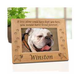 English Bulldog Dog Memorial Picture Frame, Custom Name, If Tears Poem, Thanks & Love Sayings, Lover Gift Ideas, Breed Owners - thumbnail 1