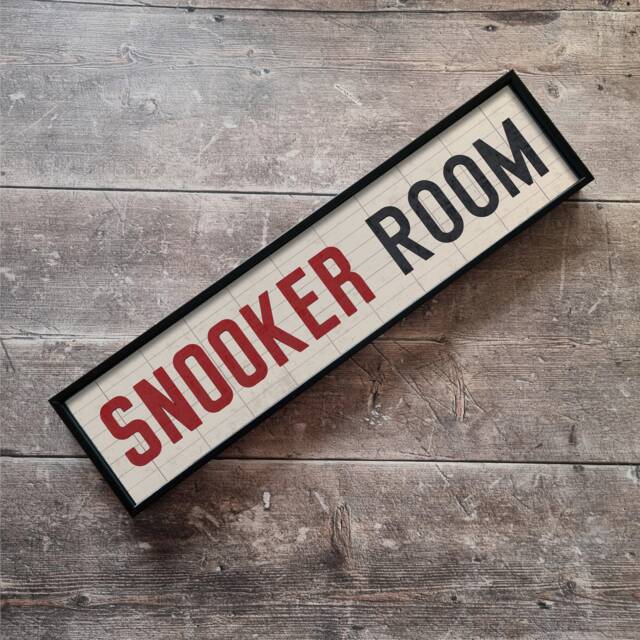 Snooker Room Framed Metal Sign Retro Bar Wall Art