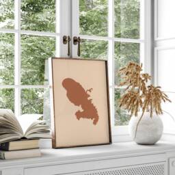 Martinique Map Boho Wall Art Print Mid Century Travel Poster - thumbnail 2