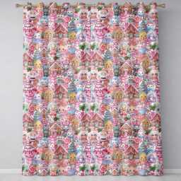 Cute Christmas Gingerbread Candy Soft Cream Seamless Pattern Readymade Eyelet Ring Top Thermal 100% Blackout Curtains - thumbnail 2