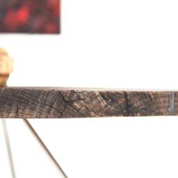 Rustic Console Table Midcentury/Tv Stand in Antique Wood - thumbnail 3