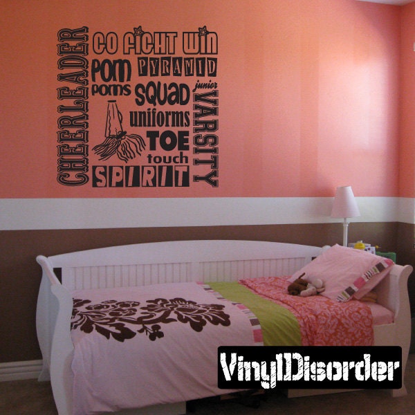 Pom Cheerleading Vinyl Wall Decal Or Car Sticker - Mv001Et - image 1