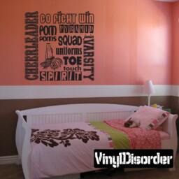 Pom Cheerleading Vinyl Wall Decal Or Car Sticker - Mv001Et - thumbnail 1