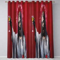 Jesus Holding Wine Glass Contemporary Graffiti Timeless Artwork For Bedroom Decor Readymade Eyelet Ring Top Thermal 100% Blackout Curtains - thumbnail 3