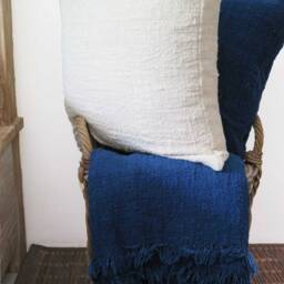 Handwoven Raw Cotton Throw Pillow Cover Set, Minimalist Decor - 20x20 - thumbnail 4