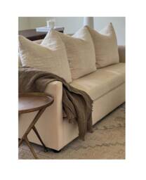 Handwoven Raw Cotton Throw Pillow Cover Set, Minimalist Decor - 20x20 - thumbnail 1