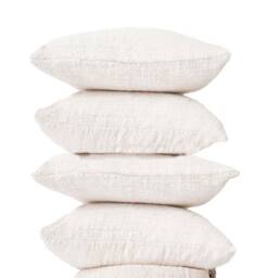 Handwoven Raw Cotton Throw Pillow Cover Set, Minimalist Decor - 20x20 - thumbnail 2