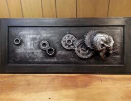 Gearhead Relic - Karbon Kast Skull & Gears Wall Sculpture - thumbnail 3