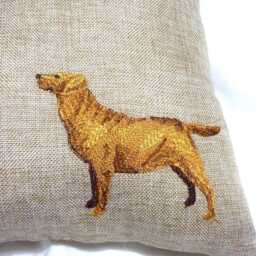 Black Labrador Retriever Embroidered Pillow, Pillows With Dogs - thumbnail 4