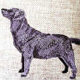 Black Labrador Retriever Embroidered Pillow, Pillows With Dogs - thumbnail 3