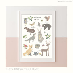 Floral Edition Woodland Animals Print - Theme Bedroom Animal Poster Children's Prints Wall Art Liberty - thumbnail 1