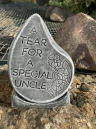 stone Garden Special Uncle Tear Drop Memorial Plaque Concrete Ornament - thumbnail 1