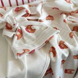 Croissant Baby Blanket & Hat Set, 80x85 cm Blanket, 2 Layer Jersey Blanket, Newborn Gift Cotton & Set - thumbnail 2