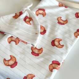 Croissant Baby Blanket & Hat Set, 80x85 cm Blanket, 2 Layer Jersey Blanket, Newborn Gift Cotton & Set - thumbnail 3