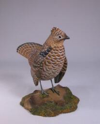 6 Inch Ruffed Grouse Carved Wooden Bird