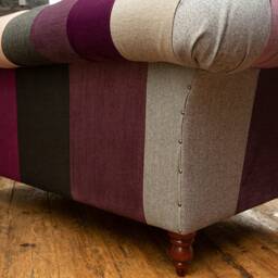 2str Patchwork Velvet Chesterfield Sofa - Purple, Pink & Grey, Unique British Handmade - thumbnail 4