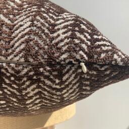Brown Textured Pillow Cover, Cotton Wool Blend, Fall Home Decor - thumbnail 3