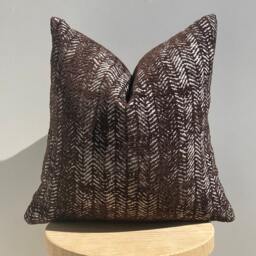 Brown Textured Pillow Cover, Cotton Wool Blend, Fall Home Decor - thumbnail 4