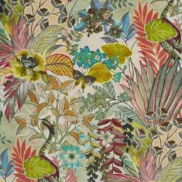 Floral Pastel Velvet Coolie Lampshade, Empire Leaves, Tropical Empire, Ceiling Light Shade - thumbnail 2