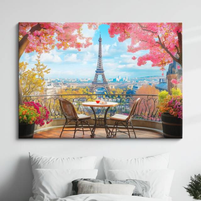Eiffel Tower Paris Abstract Oil Painting Framed Print & Canvas Large Sizes Wall Art Poster France Home Decor Interior Gift Idea - image 1