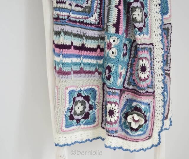 Soft Acryl Rochet Blanket, Throw, Home Decor, Pastel Colors, Spring Retro Lapghan Motifs, R643 - image 1