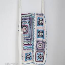 Soft Acryl Rochet Blanket, Throw, Home Decor, Pastel Colors, Spring Retro Lapghan Motifs, R643 - thumbnail 2