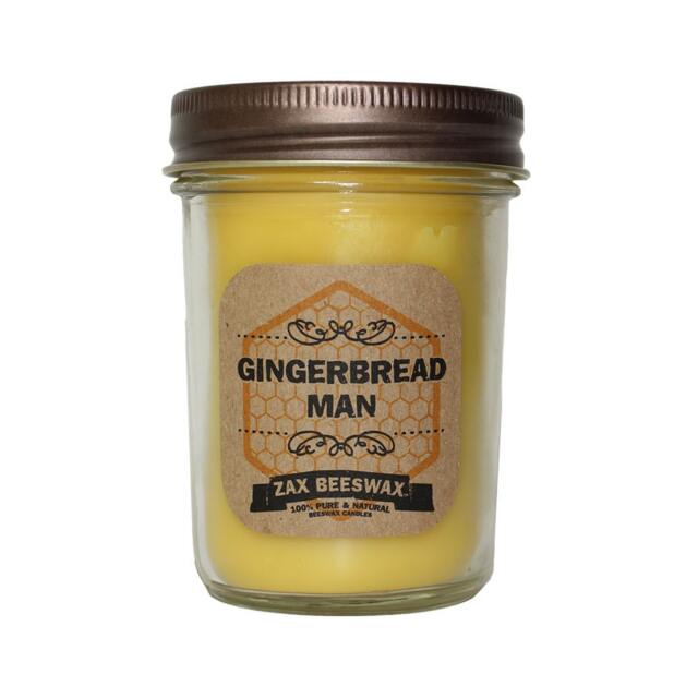 Gingerbread Man Scented Beeswax Mason Jar Candle - 8 Oz